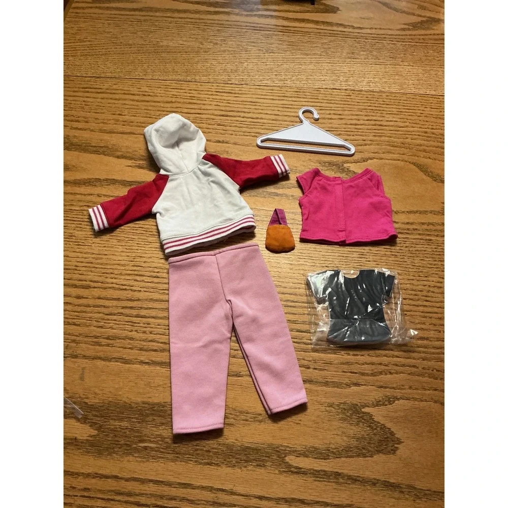 American Girl Place Los Angeles Doll Outfit Hoodie Pants Tank Tee Hanger not pad